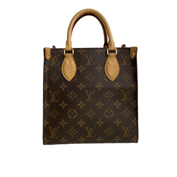LOUIS VUITTON Sac Plat BB Monogram Leather 2way Handbag Shoulder Bag Brown 27705