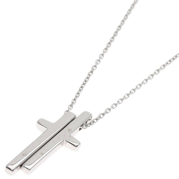 GUCCI Separate Cross Necklace K18 White Gold Women's