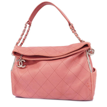 CHANEL Shoulder Bag Matelasse Chain Lambskin Pink Women's