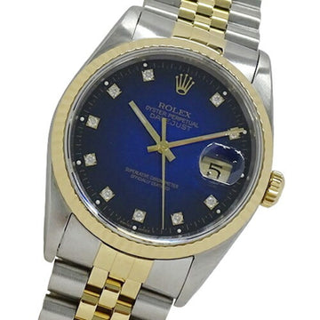ROLEX Datejust 16233G X-series Men's Watch 10P Diamond Blue Gradient Automatic AT Stainless Steel SS Gold YG Combination Polished