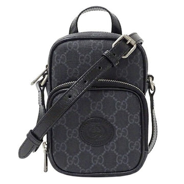 GUCCI bag men's shoulder GG Supreme black 672952 compact