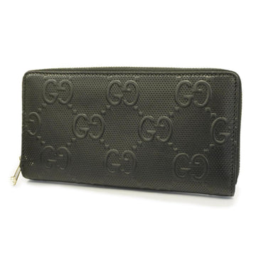 GUCCI Long Wallet GG Embossed 625558 Leather Black Men's