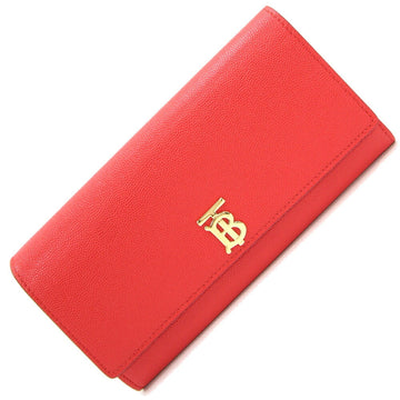 BURBERRY Bi-fold Long Wallet 8018940 Red Leather Women's