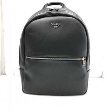 EMPORIO ARMANI Leather Backpack Black △Zip Peeling