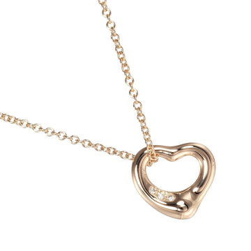 TIFFANY&Co. Open Heart 11mm Necklace K18 PG Pink Gold 3P Diamond Approx. 2.91g I112223148