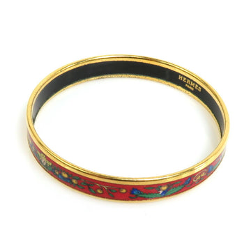 HERMES Bangle Bracelet Enamel Metal/Enamel Gold/Red/Multicolor Women's