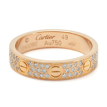 CARTIER Love Wedding Ring Pave Diamond K18PG Pink Gold