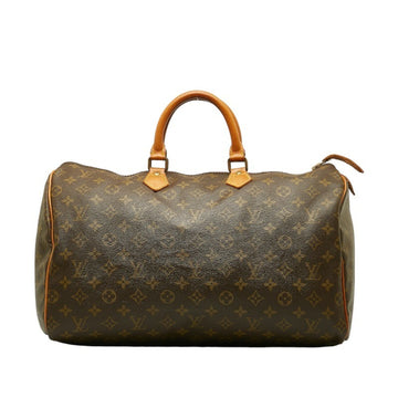 LOUIS VUITTON Monogram Speedy 40 Handbag Boston Bag Travel M41522 Brown PVC Leather Ladies