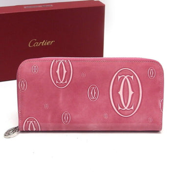 CARTIER Happy Birthday Round Long Wallet Pink