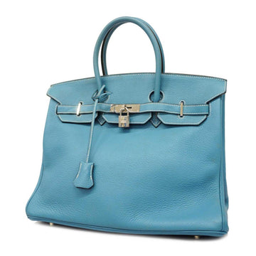 HERMES handbag Birkin 35 H stamp Taurillon Clemence blue jean ladies