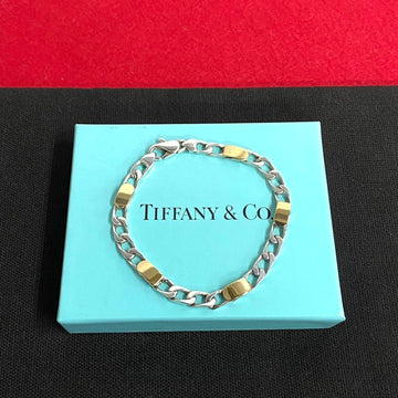 TIFFANY&Co.  Flat Chain Silver 925 Combi Color Bracelet Bangle Women's Men's 29970