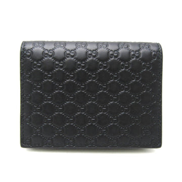 GUCCI Microssima 544474 Leather Card Case Black