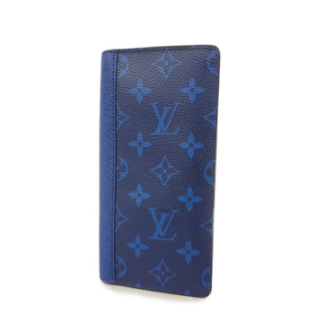 LOUIS VUITTON Long Wallet Taigarama Portefeuille Brazza M30297 Blue Men's