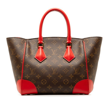 LOUIS VUITTON Monogram Phoenix PM Handbag M41537 Coquelicot Red Brown PVC Leather Women's