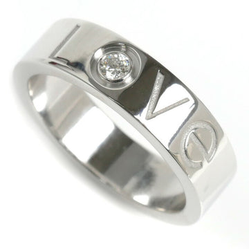 CARTIER K18WG White Gold Love Ring 1P Diamond 14.5 Size 55 9.8g 2006 Limited Edition Women's