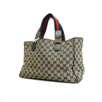 GUCCI Tote Bag GG Canvas Sherry Line 145758 Navy Women's