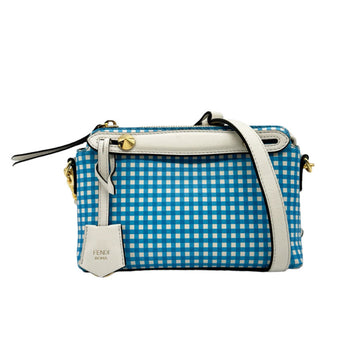 FENDI Handbag Crossbody Shoulder Bag Visible Small Leather Blue x White Ladies 8BL145-ACYP