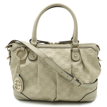 GUCCIssima Sukey Tote Bag Shoulder Leather Ivory White 247902