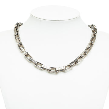 LOUIS VUITTON Monogram Collier Chain Necklace M00307 Silver Metal Men's