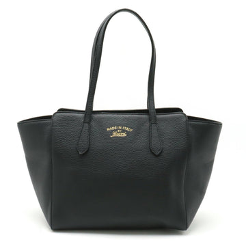GUCCI Swing Tote Bag Shoulder Leather Black 354408