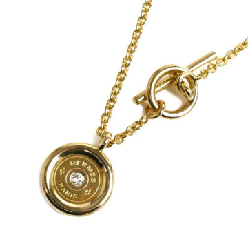 HERMES K18YG Yellow Gold Serie Diamond Necklace 9.0g 38cm Women's