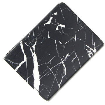 BALENCIAGA L-shaped wallet 332250 black white leather compact zip men's women's