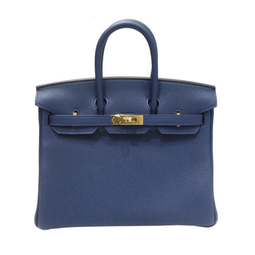 HERMES Birkin 25 Handbag Blue Navy G Hardware Togo W Engraved Women's Men's Leather