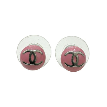 CHANEL Coco Mark Earrings 03P Pink Women's