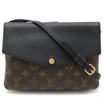 LOUIS VUITTON Monogram Twice Shoulder Bag Pochette Noir Black M50185