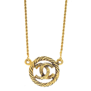 CHANEL Medallion Gold Chain Pendant Necklace 3623 19027