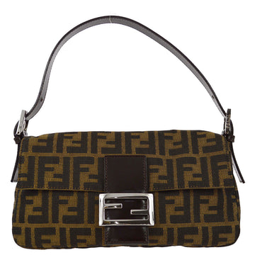 FENDI Brown Zucca Baguette Handbag 120254