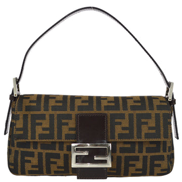 FENDI Brown Zucca Baguette Handbag 142056