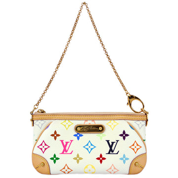LOUIS VUITTON White Multicolor Pochette Milla MM Chain Handbag M60096 112574