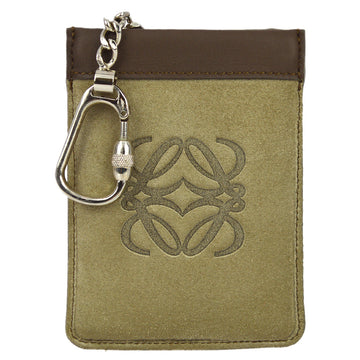 LOEWE Beige Leather Key Holder Bag Charm Small Good 132031