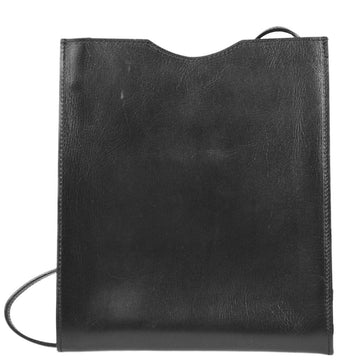 HERMES Black Box Calf Onimaitou Shoulder Bag Pochette 112022