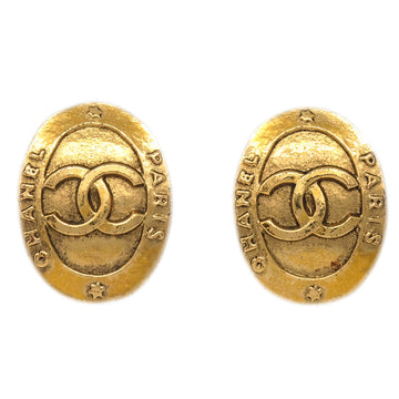 CHANEL Oval Earrings Clip-On Gold 2842/28 112217