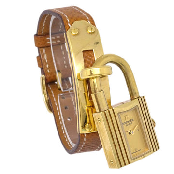 HERMES 1990 Kelly Watch Gold Courchevel 123107