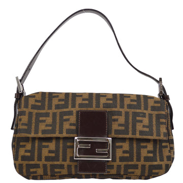 FENDI Brown Zucca Baguette Handbag 112583