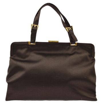 PRADA Brown Satin Tote Handbag 122873