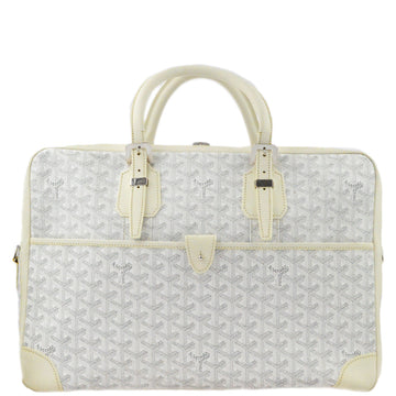 GOYARD White Ambassade GM Briefcase Business Handbag KK91596