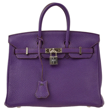 HERMES 2010 Purple Taurillon Clemence Birkin 25 Handbag 181548