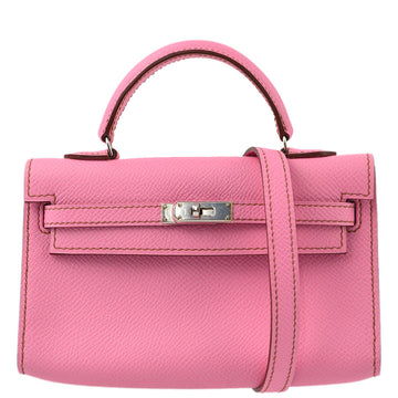 HERMES * 2011 Pink Epsom Tiny Kelly Sellier 2way Shoulder Handbag KK32573
