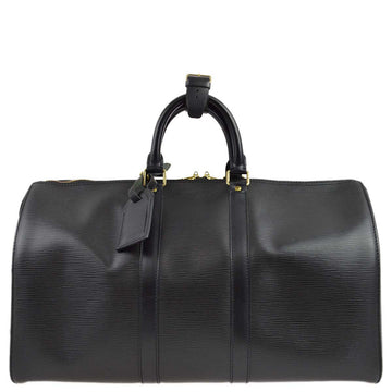 LOUIS VUITTON Black Epi Keepall 45 Travel Duffle Handbag M42972 161646