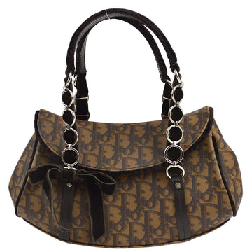 CHRISTIAN DIOR Brown PVC Trotter Romantic Handbag 161689