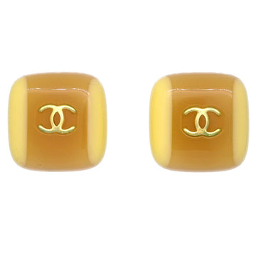 CHANEL Square Earrings Clip-On Beige 01A 161735