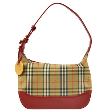 BURBERRY Red Beige House Check Handbag 172316