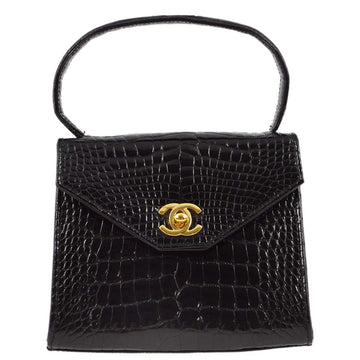CHANEL * Black Crocodile Handbag 172335