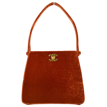 CHANEL * Brown Velvet Handbag 182103