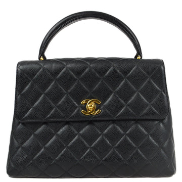CHANEL Black Caviar Kelly Handbag 182104