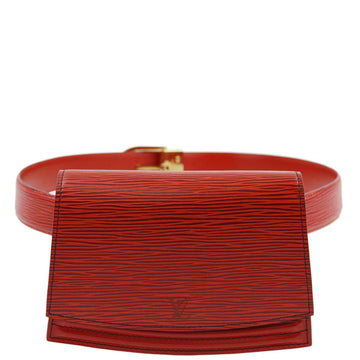 LOUIS VUITTON Red Epi Pochette Ceinture Tilsit Belt Bum Bag M52607 191582